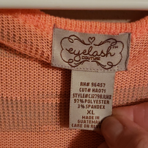 Peach Eyelash top, size XL - Picture 2 of 3